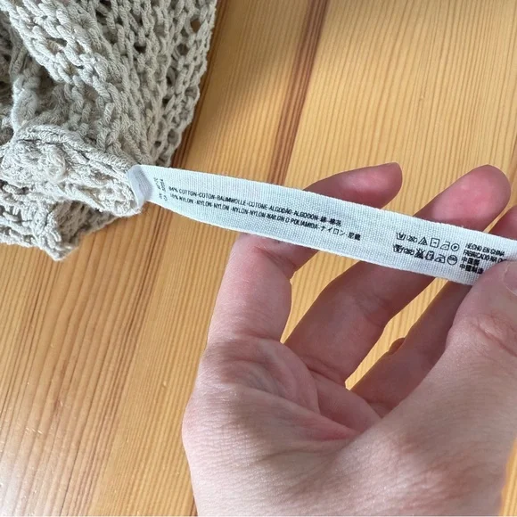 Free People Beach Open Knit Cotton Blend Beige Midi Dress Beach Cover Co… - Picture 7 of 9